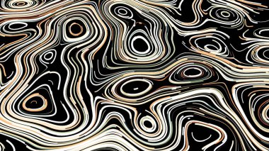 Soyut renkli beyaz ve bej çizgiler farklı şekillerde bükülüyor. Animasyon. Akıcı çizgilerin aerodinamik şekilleriyle renkli dalgalı gradyan animasyonu.