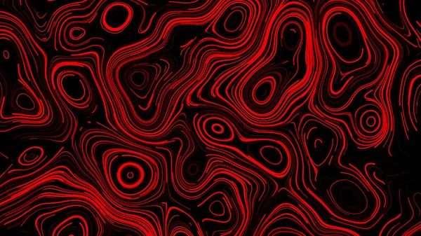 Absztrakt háttér hullámos deformált vékony vonalak gyorsan mozog, zökkenőmentes hurok. Animáció. Gyönyörű piros neon formák fekete háttér. — Stock Fotó