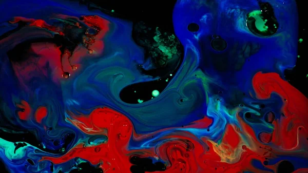 Abstract colorful paint reactions, psychedelic liquid light show, dye patterns in water, oil, paint. Stock footage. Marble background ink explosion, kaleidoscope or LSD effect. — Stock Photo, Image