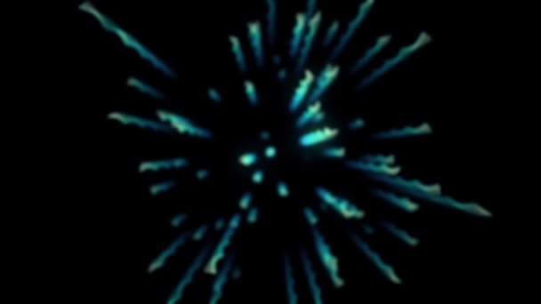 Abstrakter Flug durch rotierende Spirallinien auf schwarzem Hintergrund, nahtlose Schleife. Animation. Bewegungsgrafik, futuristischer Raumhintergrund aus sich drehenden bunten Spiralformen. — Stockvideo