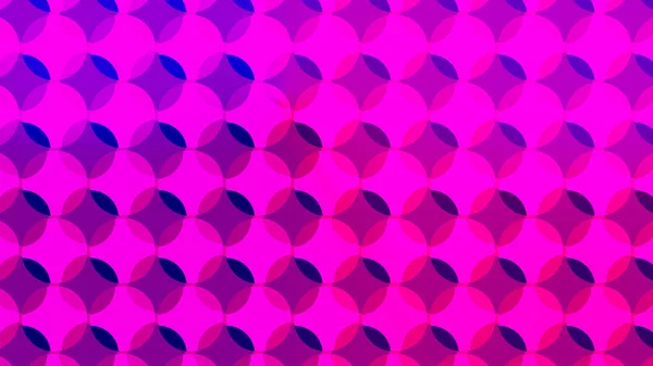 Linhas horizontais de círculos brilhantes coloridos. Animação. Fundo caleidoscópico com círculos transformadores de cores rosa escuro e azul . — Fotografia de Stock