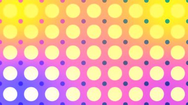 Renkli nokta desenli animasyon arka planı. Hisse animasyonu. Aralarındaki sıra sıra artan daireler ve noktalar renkli desenli arkaplan oluşturur