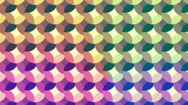 Poly art kaleydoskopik hipnoz geçmişi. Hisse animasyonu. Soyut paralel çemberler hayali efektlerle dönen oval şekiller haline geliyorlar..