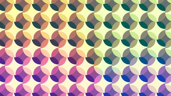 Poly art kaleidoscopic hypnotic background. Stock animation. Abstract parallel rows of circles becoming rotating oval shapes with psyhedelic effect. — Stock Photo, Image