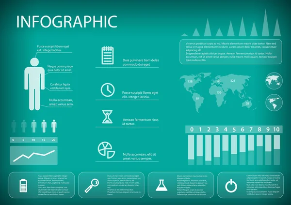 Conjunto de elementos infográficos — Vetor de Stock