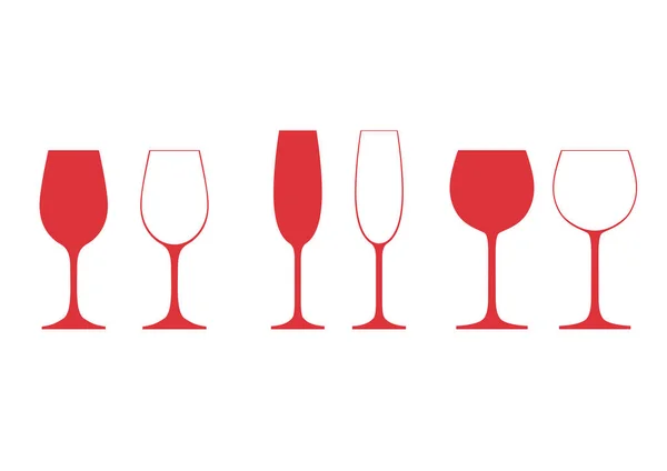 Ensemble de verres à vin — Image vectorielle