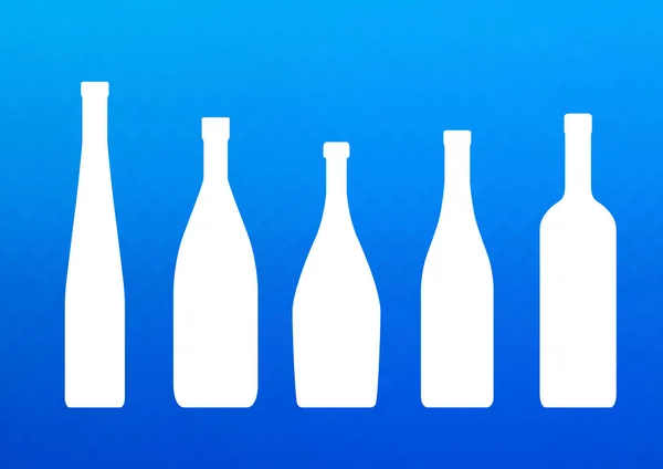 Silhouettes of bottles — Stock Vector