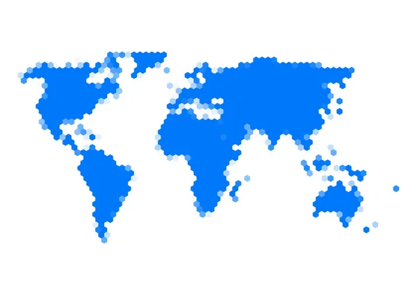 Modrý svět mapa — Stockový vektor