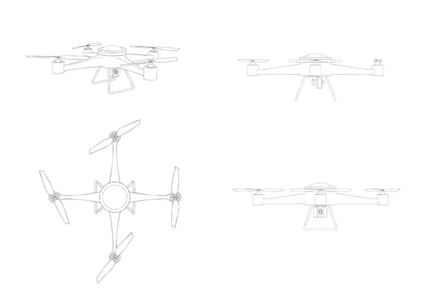 Conjunto de drones — Vector de stock