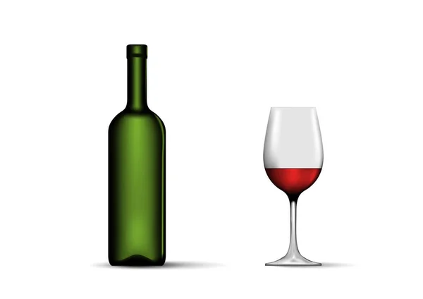 Eine Weinflasche — Stockvektor