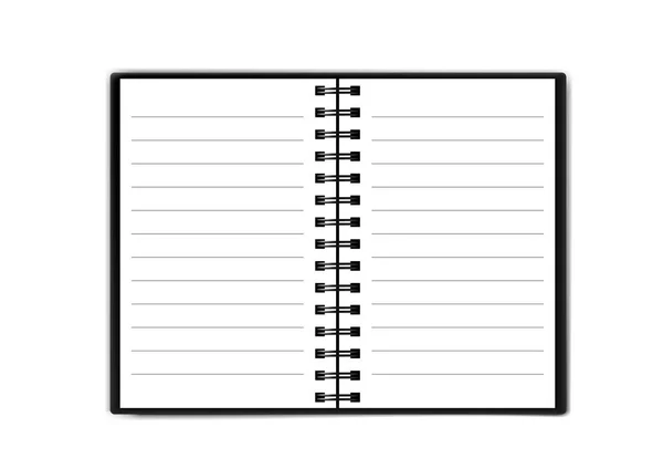 Black open notebook — Stock Vector