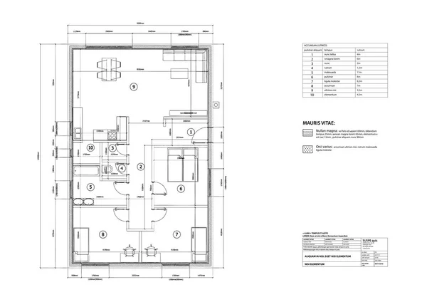 Casa en dibujo de arquitecto — Archivo Imágenes Vectoriales