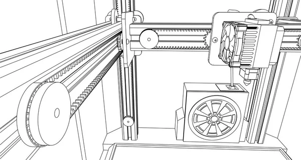 A 3D printer — Stock Vector