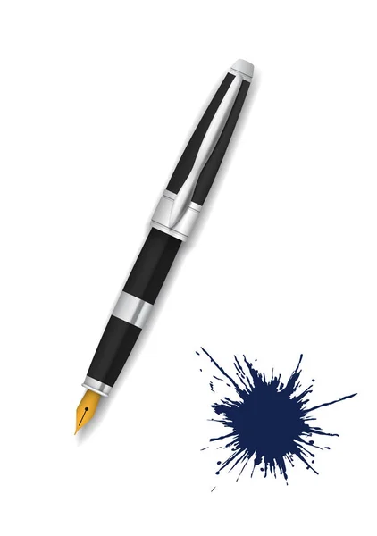 Una penna nera — Vettoriale Stock