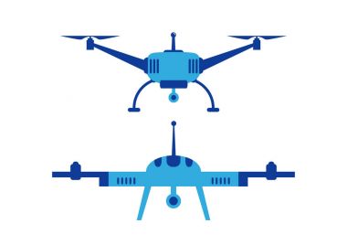 beyaz zemin üzerinde mavi dron