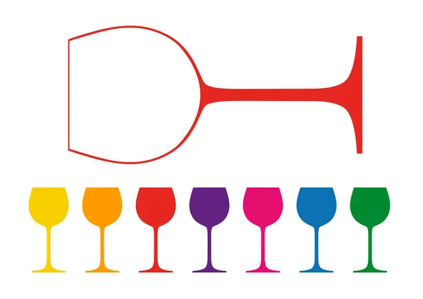 Ensemble de verres à vin — Image vectorielle