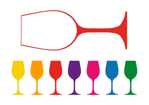 Ensemble de verres à vin — Image vectorielle