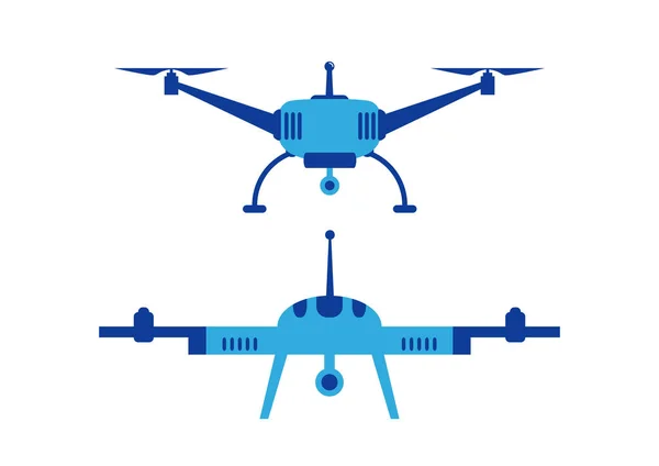 Fehér alapon kék drone — Stock Vector