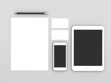 3D çizim, kimlik marka için şablon