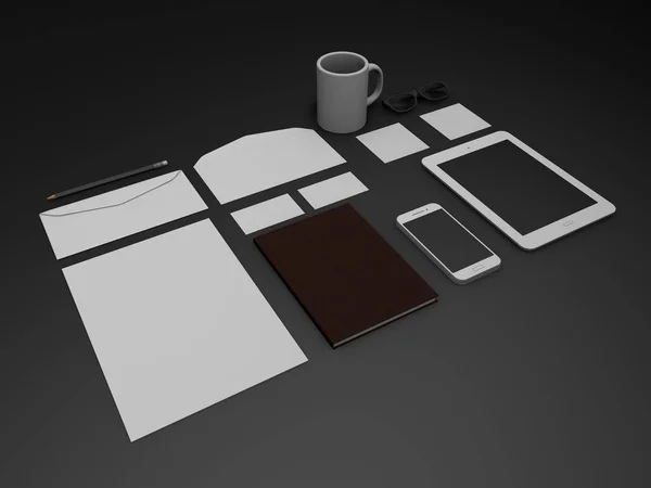 template for branding identity - 3D rendering