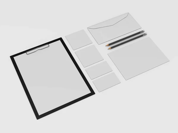 Template for branding identity - 3D rendering — Stock Photo, Image