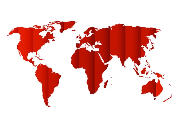 Mapa mundial rojo — Vector de stock