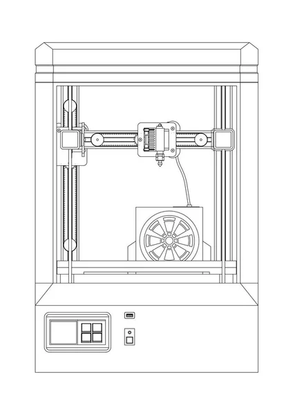 Detail of 3D printer — Stock Vector