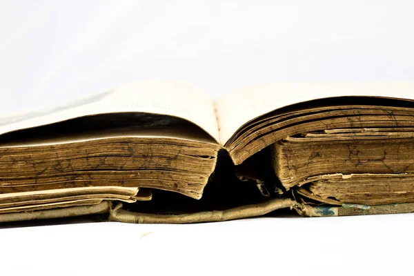 Old dusty book on white isolated background — Stock Photo, Image