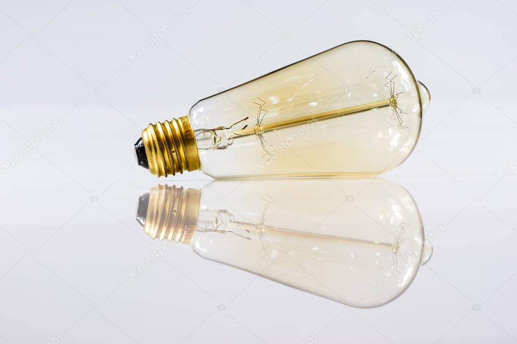 Old  bulb on white isolated background