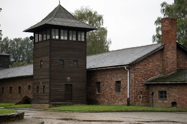 Veduta di una zona usata per giustiziare i prigionieri di Auschwitz Conc — Foto Stock