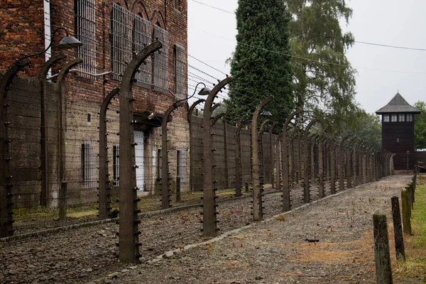 Вид на территорию, используемую для казни заключенных Освенцима — стоковое фото