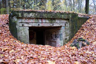 Old bunkers from World War II. German fortifications from the Po clipart