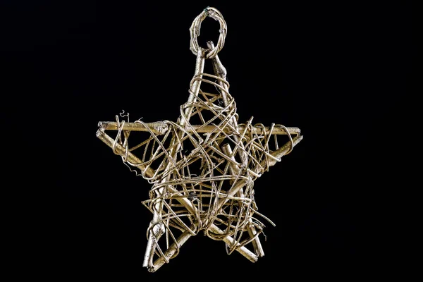 Christmas decoration on a black background. Star for Christmas. — Stock Photo, Image