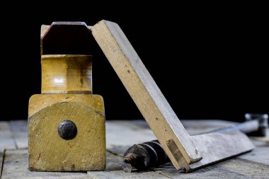 Marangozluk bir hobidir. Marangozluk aksesuarları bir ahşap Atölyesi