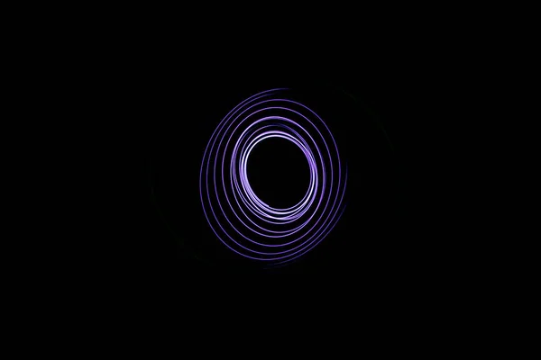 Painting with light coming from the diode. A spiral outline draw — Stock Photo, Image