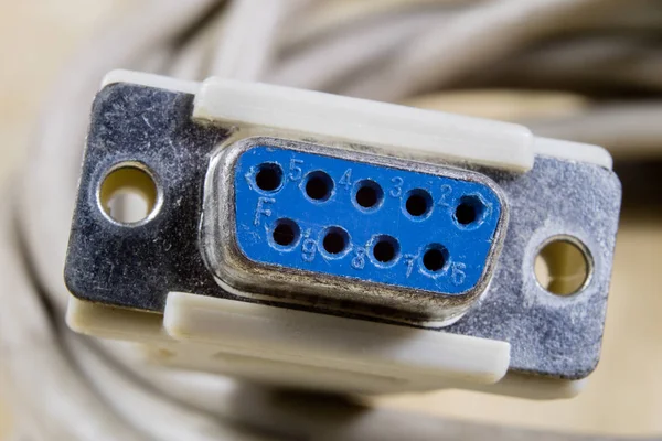 Electrical connectors at high magnification. Computer and electr — Stock Photo, Image