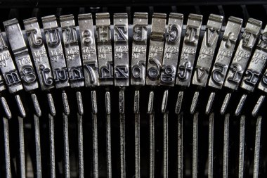 Makro teknoloji içinde gösterilen daktilo. Pr için mekanik bir aygıt