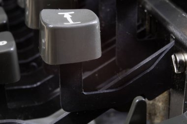 Makro teknoloji içinde gösterilen daktilo. Pr için mekanik bir aygıt