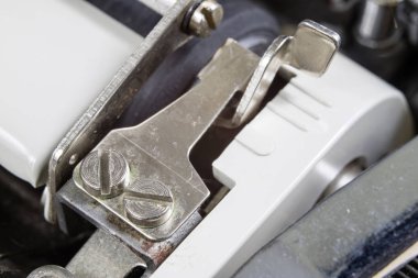 Makro teknoloji içinde gösterilen daktilo. Pr için mekanik bir aygıt