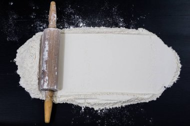 Un ve oklava mutfak tabl hamur yoğurma için