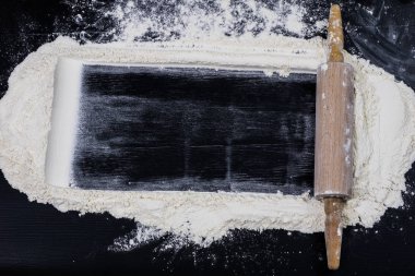 Un ve oklava mutfak tabl hamur yoğurma için