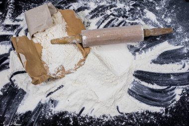 Un ve oklava mutfak tabl hamur yoğurma için