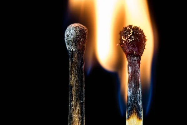 Matches in high magnification. Accessories for lighting a fire a — Stock Photo, Image