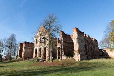 Orta Avrupa 'da eski yıkılmış malikane.