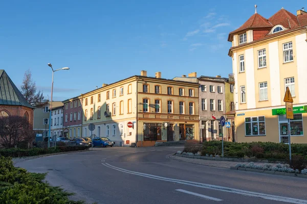 Budovy v malém městečku ve střední Evropě. — Stock fotografie