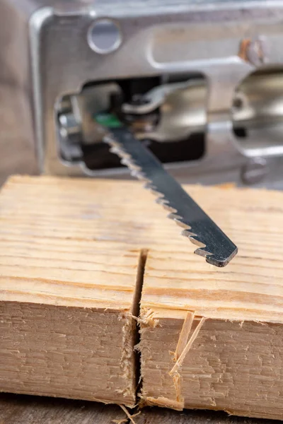 Jigsaw for cutting wood. Tools in a home workshop. — 스톡 사진