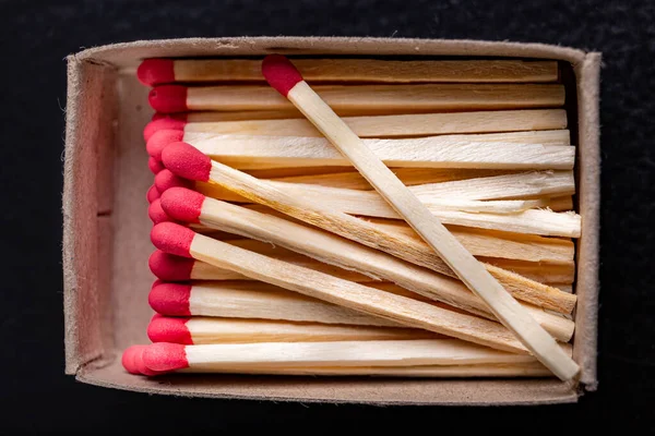 Coincidencias Cajas Papel Gris Palos Madera Con Azufre Punta Para —  Fotos de Stock