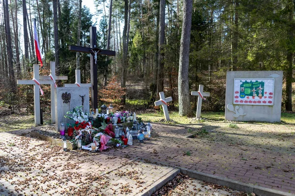 Hopowo Pomorskie Polsko Březen 2020 Místo Národní Paměti Lese Hopowski — Stock fotografie