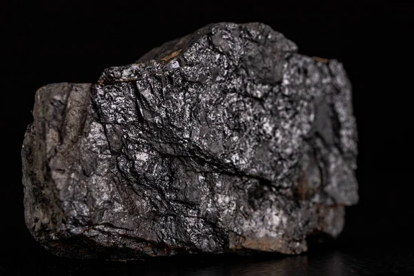 Λιγνίτης Όγκος Άνθρακας Πηγή Ενέργειας Σκούρο Φόντο — Φωτογραφία Αρχείου