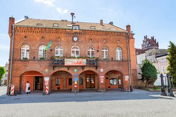 Gniew Pomorskie Poland Maio 2020 Tenements Center Small Town Praça — Fotografia de Stock